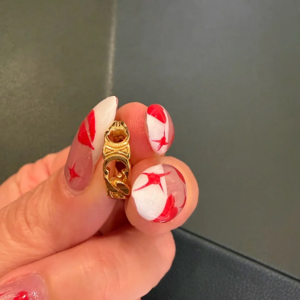 Celine gold hoop earrings; worn 3x - Picture 6 of 7